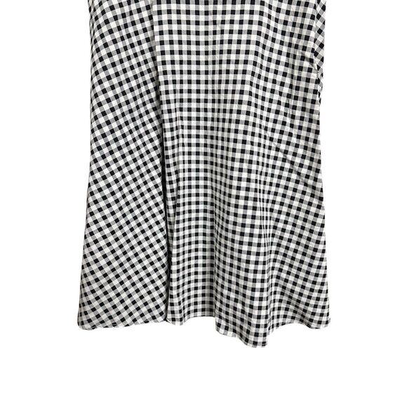 Collectif Womens Sz XL A-Line Gingham Dress Black White Cottage Core Retro Plaid - Picture 3 of 6